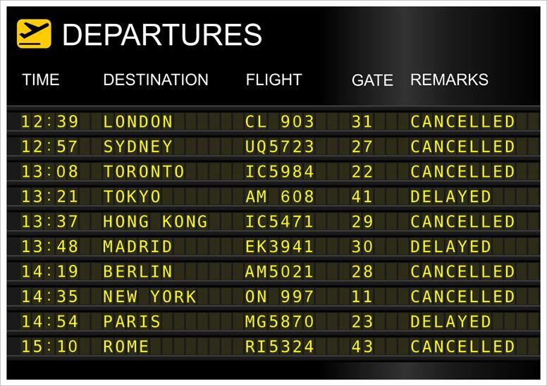 voli cancellati e in ritardo