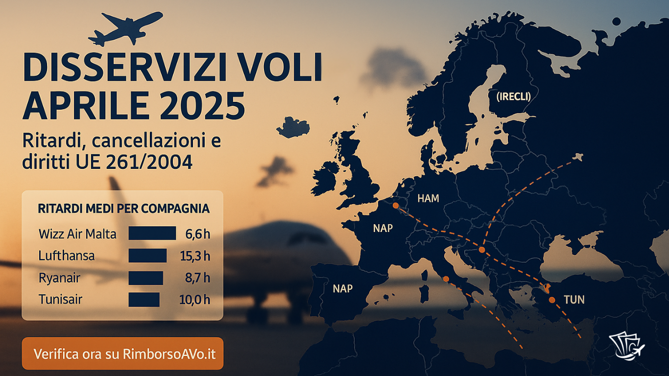 Disagi Aerei Aprile 2025: guida a ritardi e rimborsi UE | Rimborso al vgolo